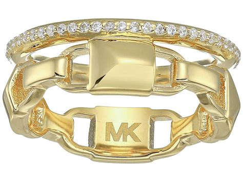 michael kors ring gold cubic square|Precious Metal.